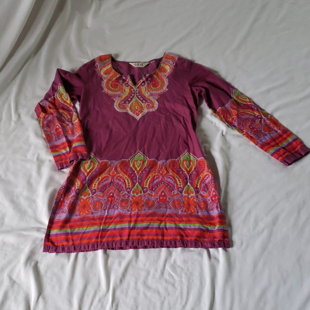Vintage 60s Paisly Dress/Tunic Top